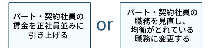 正社員とパートの均衡がとれていない場合